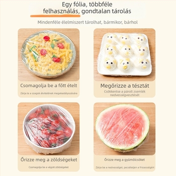 PE élelmiszer frissességvédő fedő, egyszer használatos, porálló, rugalmas éllel