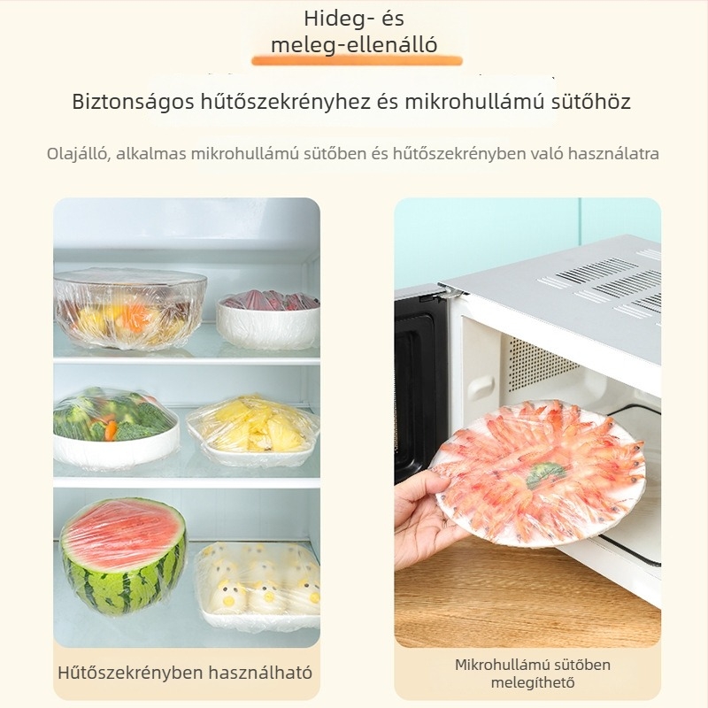 PE élelmiszer frissességvédő fedő, egyszer használatos, porálló, rugalmas éllel