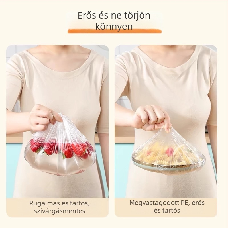 Egyszer használatos fóliafedő készlet, megnagyított PE tálfedő, zuhanysapka, konyhai porvédő fedél