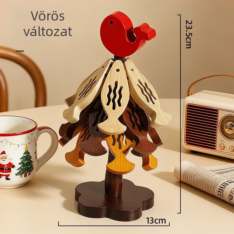 Bambuszból készült fa alakú hőszigetelő asztali alátét és pohár alátét — szabálytalan alak, modern minimalist stílus, égési védelem, magas hőállóság