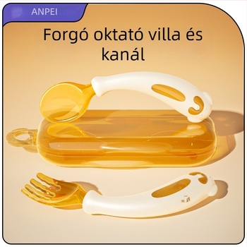 Baba kanál az önálló evéshez tanuláshoz, rugalmas PP anyagú, 12 hónapos kortól