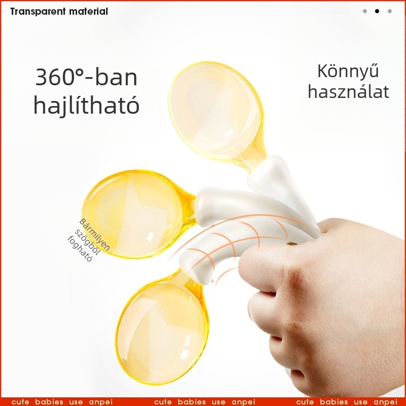 Baba kanál az önálló evéshez tanuláshoz, rugalmas PP anyagú, 12 hónapos kortól