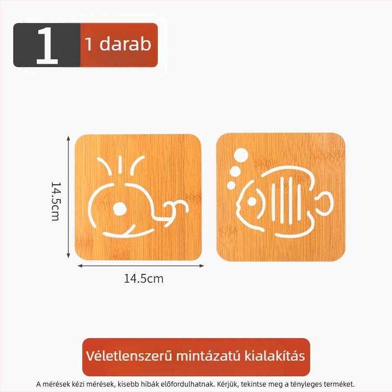 Fából készült hőszigetelő alátét étkezőasztalhoz, négyzet alakú, csúszásmentes, edények és tálak számára, modern minimalist stílus.