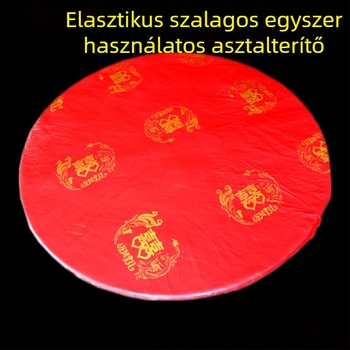 Egyszer használatos kerek asztalterítő, PE polietilén anyagból, nem lebomló