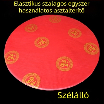 Egyszer használatos kerek asztalterítő, PE polietilén anyagból, nem lebomló