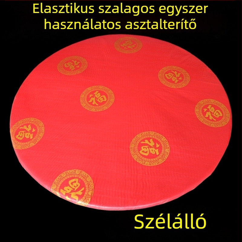 Egyszer használatos kerek asztalterítő, PE polietilén anyagból, nem lebomló