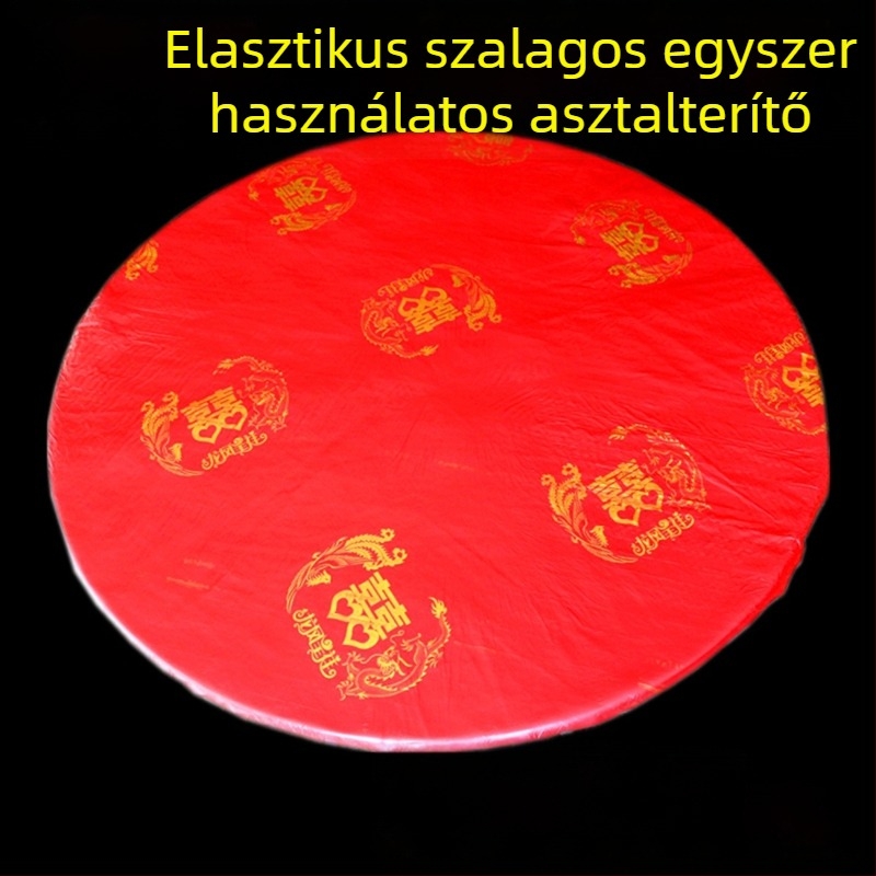 Egyszer használatos kerek asztalterítő, PE polietilén anyagból, nem lebomló