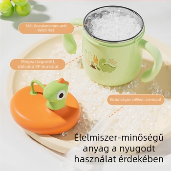 Gyermekek tanuló pohara fedővel, polipropilén anyagból, 12 hónap felett