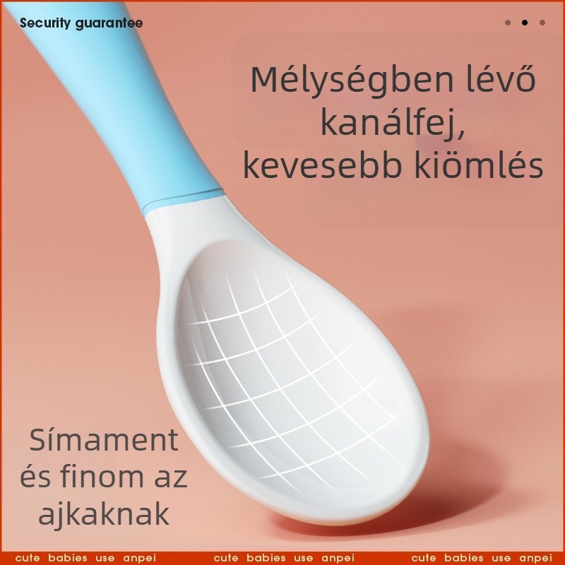 AnPi baba etetőkanál és villa készlet - hajlékony könyökszerű dizájn, PP+TPE, 6 hónapos kortól