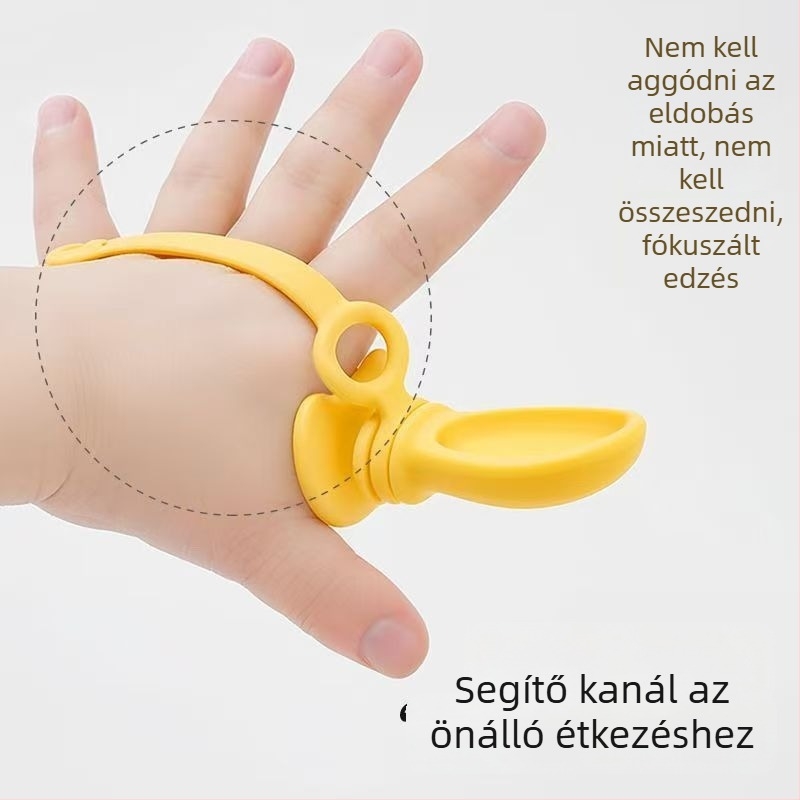 Baba etető tanulókanál — állítható szilikon, esésbiztos kialakítás, élelmiszer-minőségű szilikon, 3 hónapos kortól, 1 db