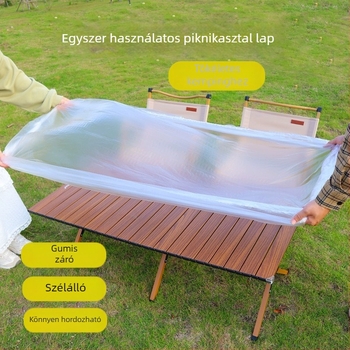 Egyszer használatos piknikasztalterítő kempingezéshez, elasztikus húzózsinórral, olajálló és vízálló (Márka: Aoki life; Anyag: PE/Polietilen; Tömeg: 100 g; 10 db/pak; 200 pak/doboz)