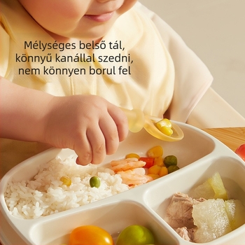 Imperial Favorite Bébi PPSU szívókorongos önálló etetésre tervezett osztott tányér gyerekeknek (6 hónapos kortól)