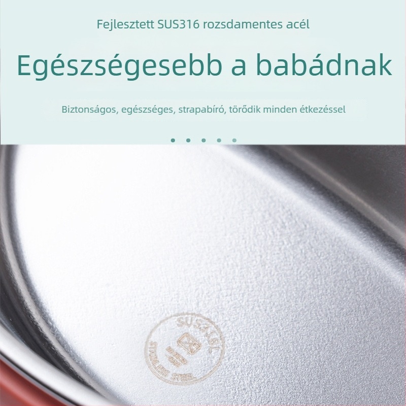Baba etető tál rozsdamentes acélból – aranyos stílus, márka Joyncleon/Jingqi, 3 hónapos kortól