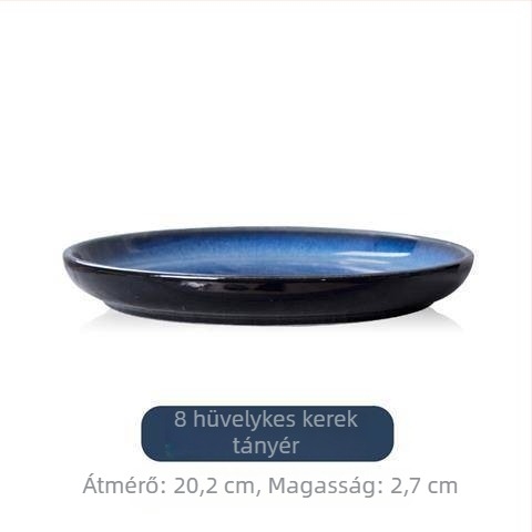 Porcelán vacsora tányér, kör alakú, kemencemázas felülettel, mikrohullámú sütőben használható, egyszerű stílus