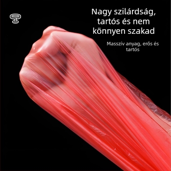 Egyszer használatos kerek asztalterítő PE-ből, átlátszó, olajálló, szalaggal záródó, vastagabb, háztartási felhasználásra