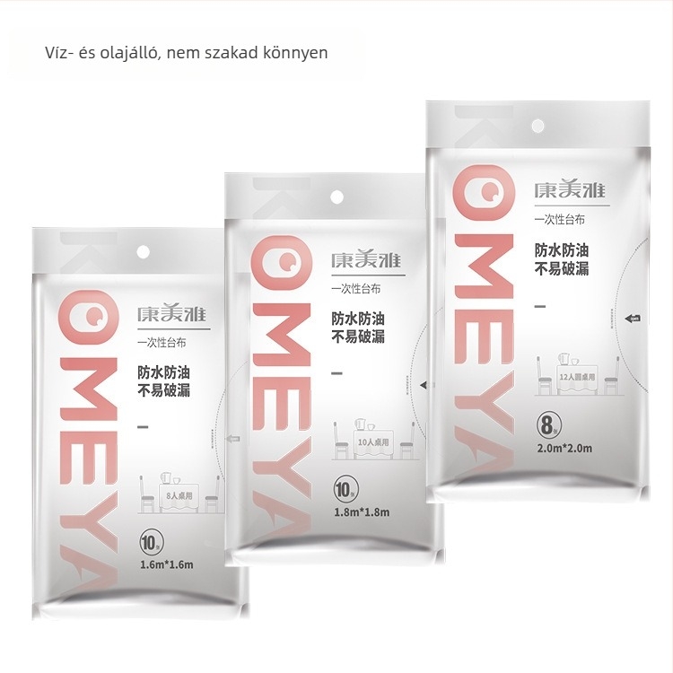 Comeya egyszer használatos PE asztalterítő, négyzet alakú, vastagság 0.5-0.55S, csomagolás 60 db