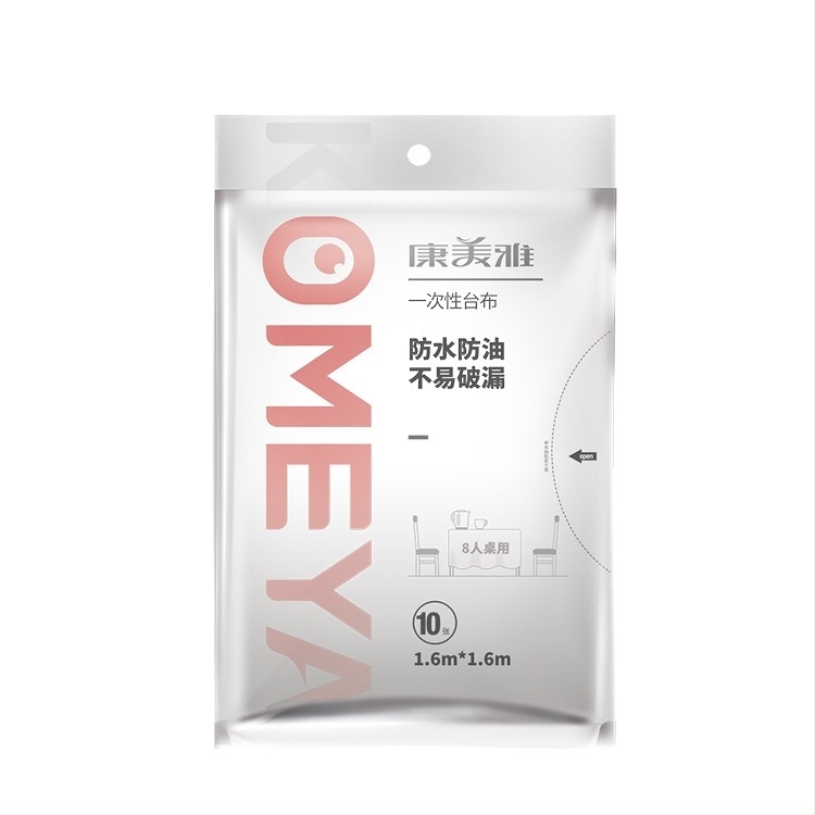 Comeya egyszer használatos PE asztalterítő, négyzet alakú, vastagság 0.5-0.55S, csomagolás 60 db
