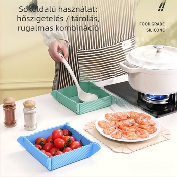 Összecsukható ABS kerek étkezési alátét, hőálló és égésvédő