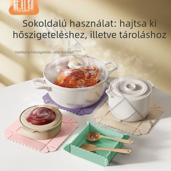 Összecsukható ABS kerek étkezési alátét, hőálló és égésvédő