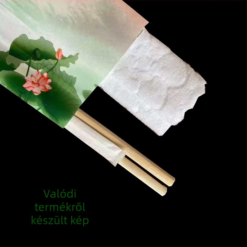 Éttermek számára egyszer használatos evőpálcika készlet nedves törlőkendőkkel és fogpiszkálókkal — bambusz, csomagolás 400 db, mikrohullámú sütőben használható, biológiailag lebomló, logó nyomtatás elérhető