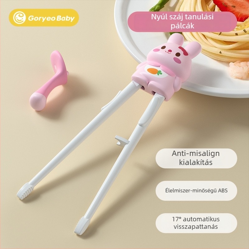 Goryeobaby tanuló evőpálcika - ABS anyag, Tiger Mouth kialakítás, 2 darabos készlet, gyermekek 24 hónaptól