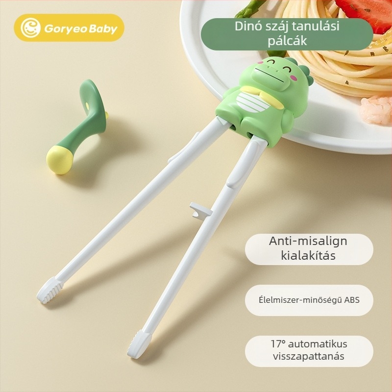 Goryeobaby tanuló evőpálcika - ABS anyag, Tiger Mouth kialakítás, 2 darabos készlet, gyermekek 24 hónaptól