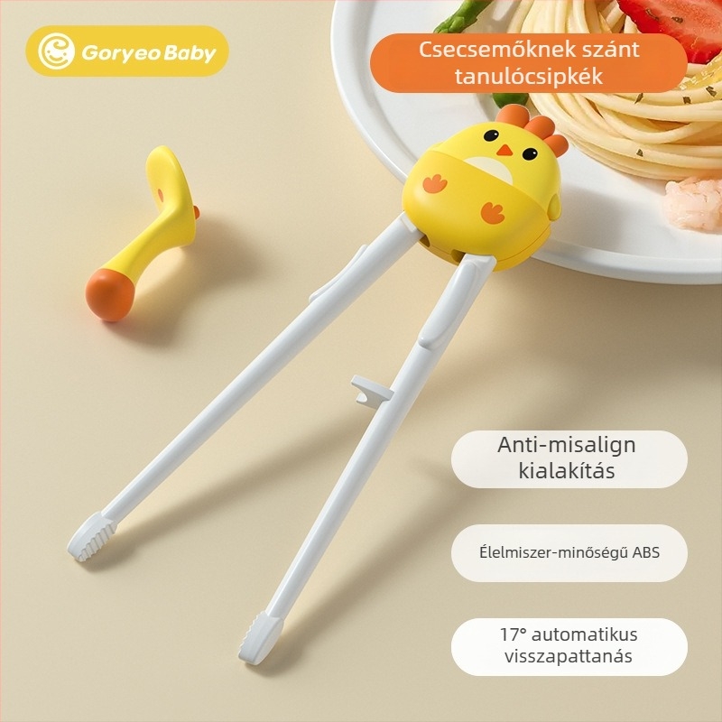 Goryeobaby tanuló evőpálcika - ABS anyag, Tiger Mouth kialakítás, 2 darabos készlet, gyermekek 24 hónaptól