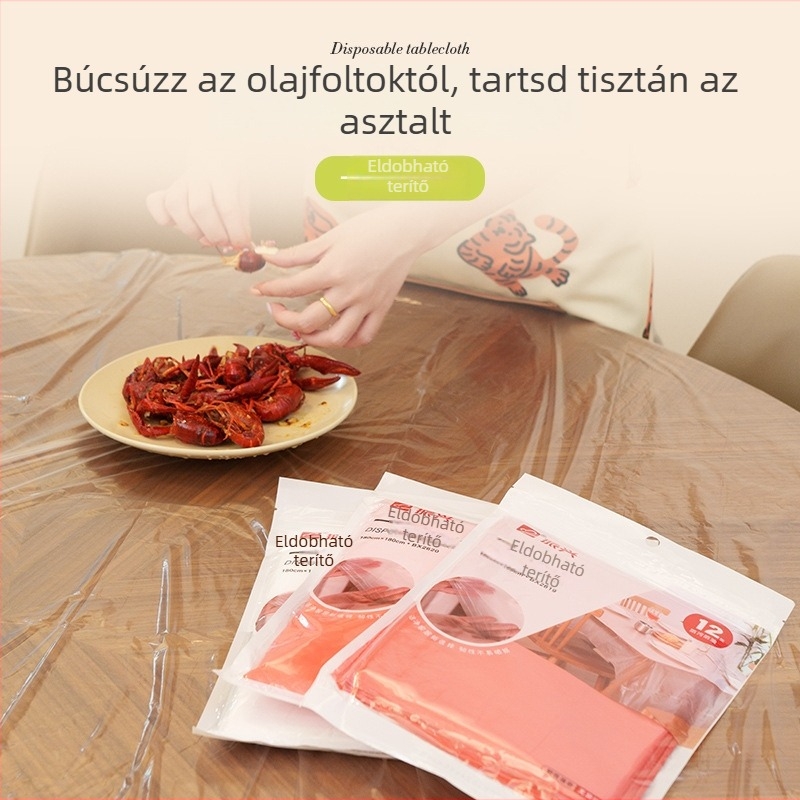 Egyszer használatos négyszögletes asztalterítő, esküvőkre és bankettekre, vízálló és olajálló, családi vacsorákhoz és piknikekhez