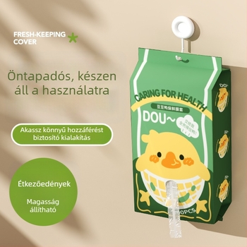 Falihoz rögzíthető élelmiszerfóliás fedő készlet maradékokhoz és hűtőben használható tálak fedői