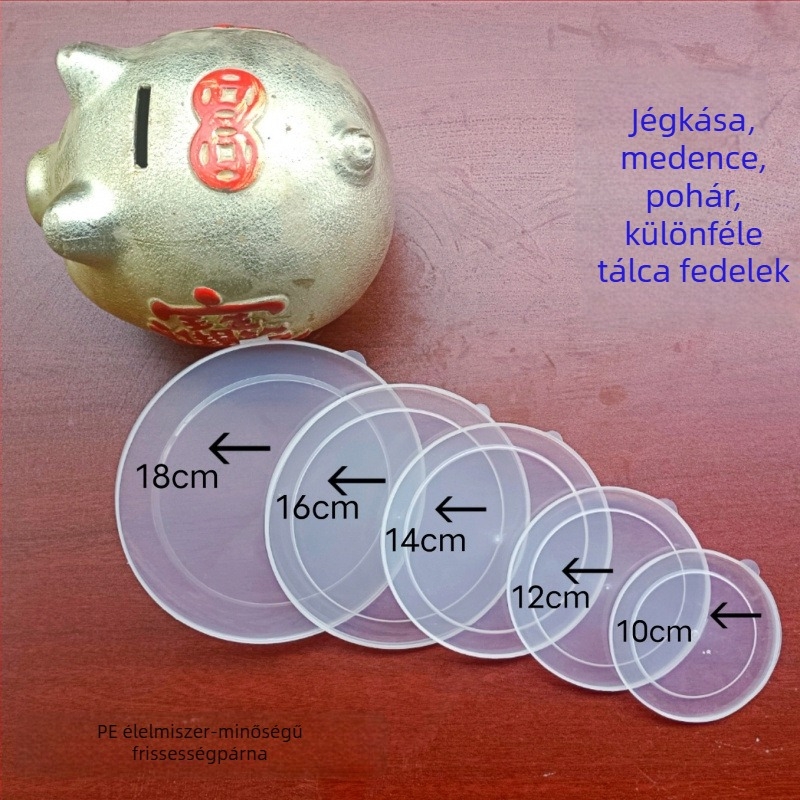 Kerek fedél univerzális tálakhoz – olajálló, szivárgásmentes, tömítő, frissességet megőrző