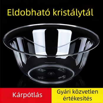 Vastagított egyszer használatos átlátszó tál, élelmiszer-minőségű, leveshez, desszerthez és gyümölcsökhöz