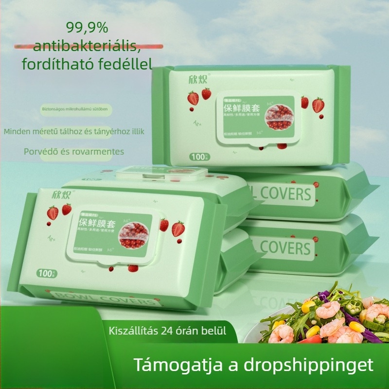 Frissességmegőrző fedélkészlet elastomeres tömítéssel és PE porvédő fedéllel, egyszer használatos zacskókkal (12+ db; doboz 80; 200 g; 3 év; multifunkcionális)