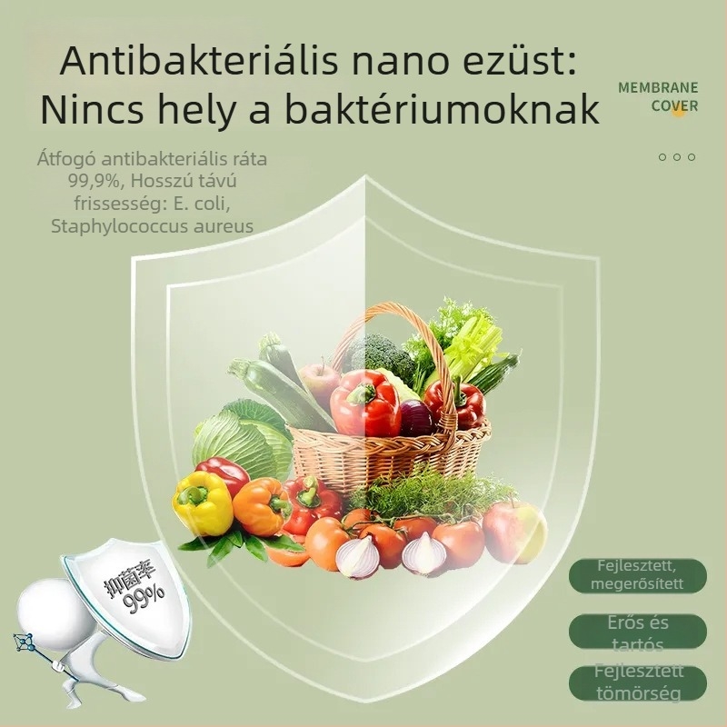 Frissességmegőrző fedélkészlet elastomeres tömítéssel és PE porvédő fedéllel, egyszer használatos zacskókkal (12+ db; doboz 80; 200 g; 3 év; multifunkcionális)
