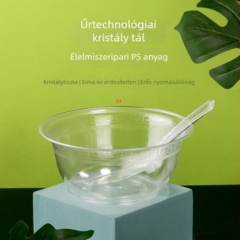 Egyszer használatos kristálytál, élelmiszer-minőségű műanyagból, testre szabható, nem lebomló