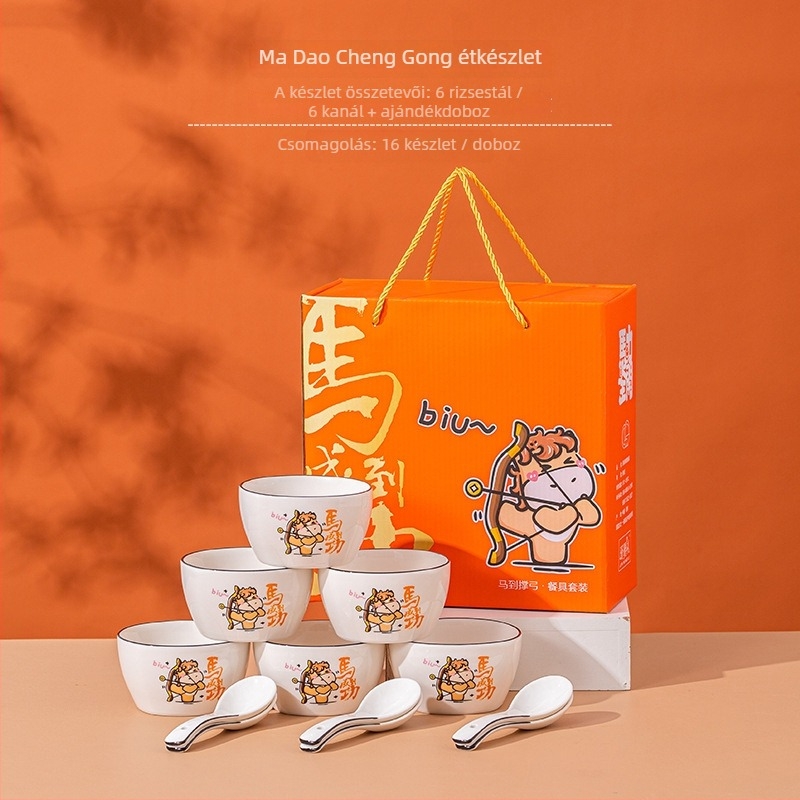 Ló témájú karikatúra-stílusú kerámiás tálak készlet; kapacitás 200 ml; 40 készlet a csomagban; friss és aranyos stílus; ideális ajándék nyitásokra és emlékekhez.