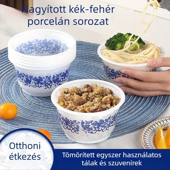 Egyszer használatos műanyag kerek tál, kapacitás 360 ml, vastagság 100, 40 db/csomag, dobozban 1000 db