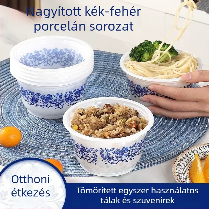 Egyszer használatos műanyag kerek tál, kapacitás 360 ml, vastagság 100, 40 db/csomag, dobozban 1000 db