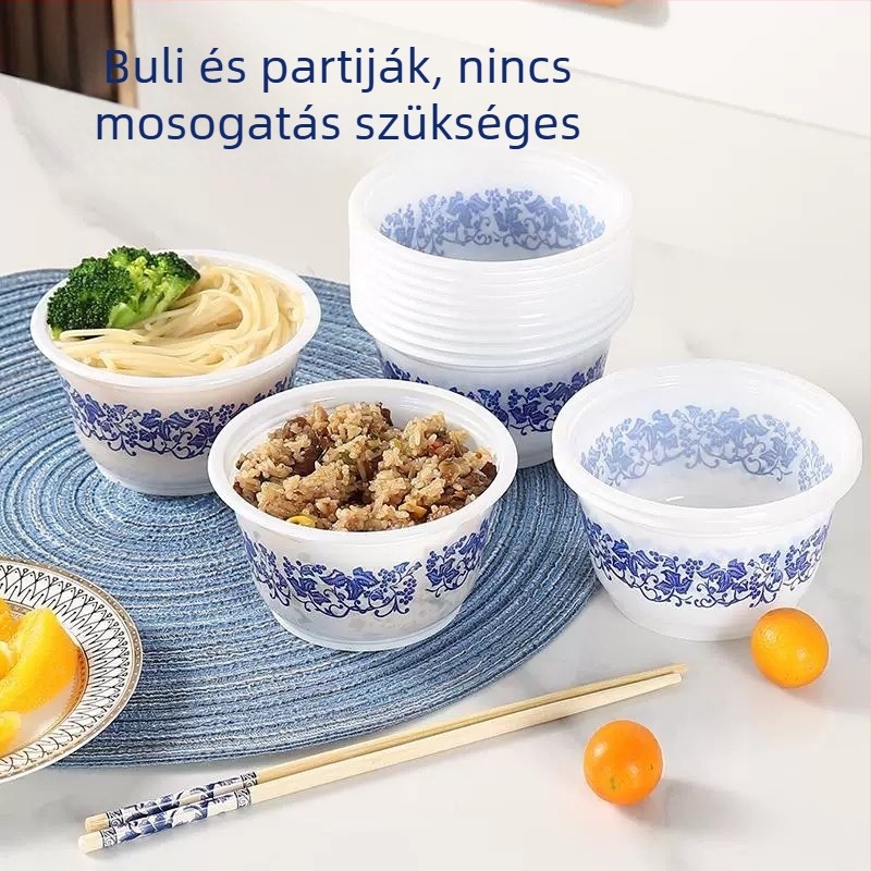 Egyszer használatos műanyag kerek tál, kapacitás 360 ml, vastagság 100, 40 db/csomag, dobozban 1000 db