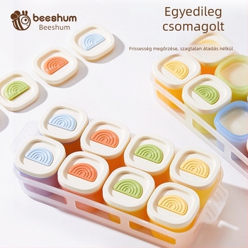 Beeshum szilikon baba evőeszköz készlet, friss és aranyos stílus, 3 hónaposnál idősebb babáknak