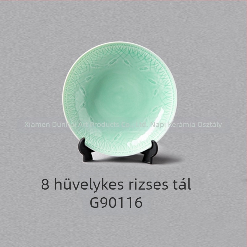 Kerámia glazúrral ellátott étkészlet – új kínai stílus, Susan Ceramics, tartalmaz leveses tálakat, tányérokat, pörkölő edényt és leveses kanalat; gyermekeknek, diákoknak, felnőtteknek és időseknek alkalmas; testreszabás elérhető