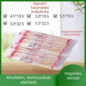 Egyszer használatos bambusz evőpálcikák logóval, testreszabható feldolgozás, modern minimalista stílus, nem lebomló