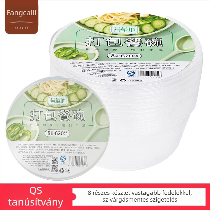 Fedeles, vastagított egyszer használatos tál, 8 darabos csomag, PP anyag, biológiailag lebomló, mikrohullámú sütő nem alkalmas, minimalist stílus