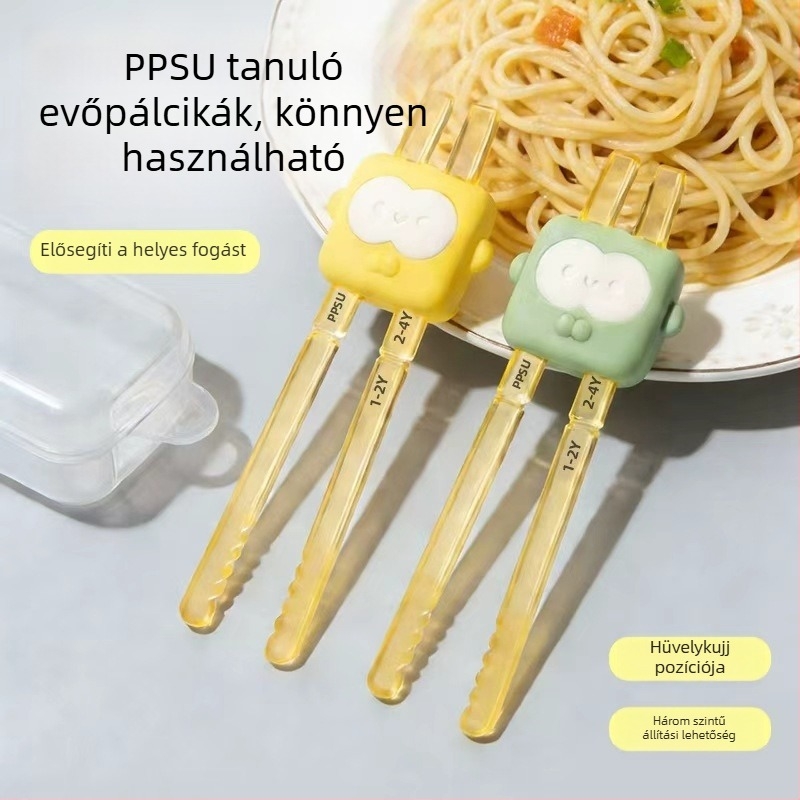 PPSU Edzőpálcikák Gyerekeknek, Tigris-száj dizájnú fogással, 12 hónaptól, 1 db