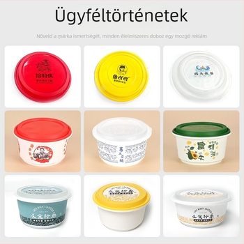 Egyszer használatos elviteles csomagolódoboz nyomtatott, testreszabott vastagított anti-theft zárómechanizmus, élelmiszer-PP anyag, mikrohullámú sütőben használható