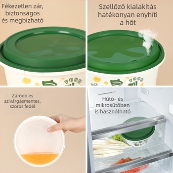 Egyszer használatos elviteles csomagolódoboz nyomtatott, testreszabott vastagított anti-theft zárómechanizmus, élelmiszer-PP anyag, mikrohullámú sütőben használható