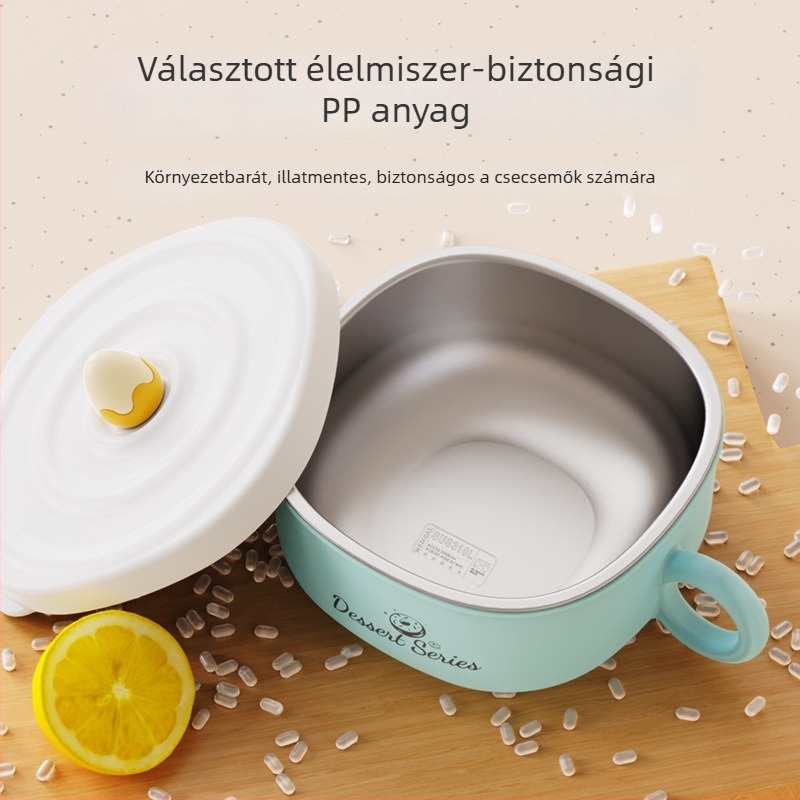 Baba ételtál 316 rozsdamentes acélból, fogantyúval, esésálló, 6 hónapos kortól, rajzfilm-stílusú friss és aranyos dizájn, Jiayi Beibi