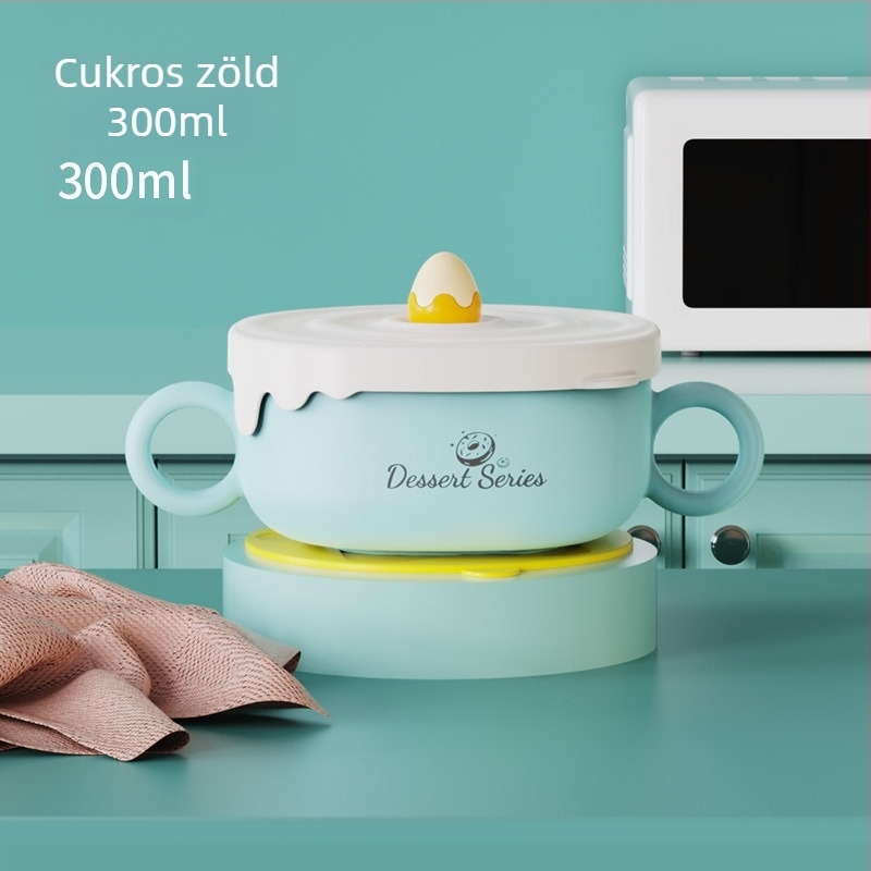 Baba ételtál 316 rozsdamentes acélból, fogantyúval, esésálló, 6 hónapos kortól, rajzfilm-stílusú friss és aranyos dizájn, Jiayi Beibi