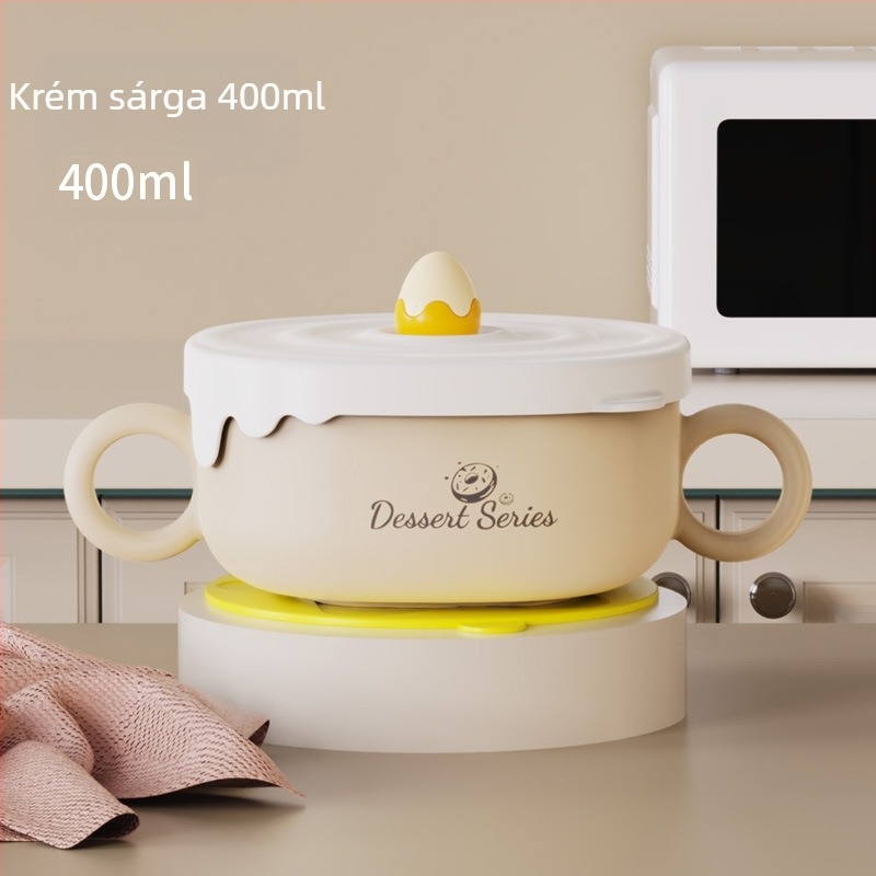 Baba ételtál 316 rozsdamentes acélból, fogantyúval, esésálló, 6 hónapos kortól, rajzfilm-stílusú friss és aranyos dizájn, Jiayi Beibi