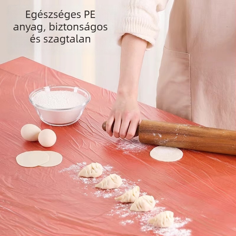 Egyszer használatos műanyag asztalterítő PE-ből, elasztikus zsinórral, átlátszó, kör alakú, 0,8–1,8 m, háztartási és éttermi felhasználásra