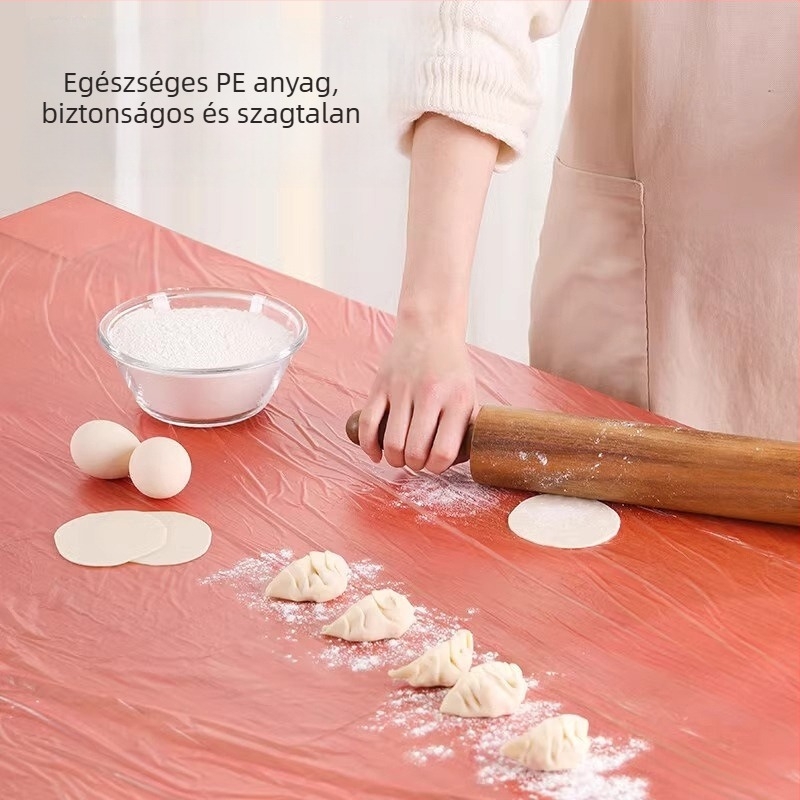 Egyszer használatos műanyag asztalterítő PE-ből, elasztikus zsinórral, átlátszó, kör alakú, 0,8–1,8 m, háztartási és éttermi felhasználásra